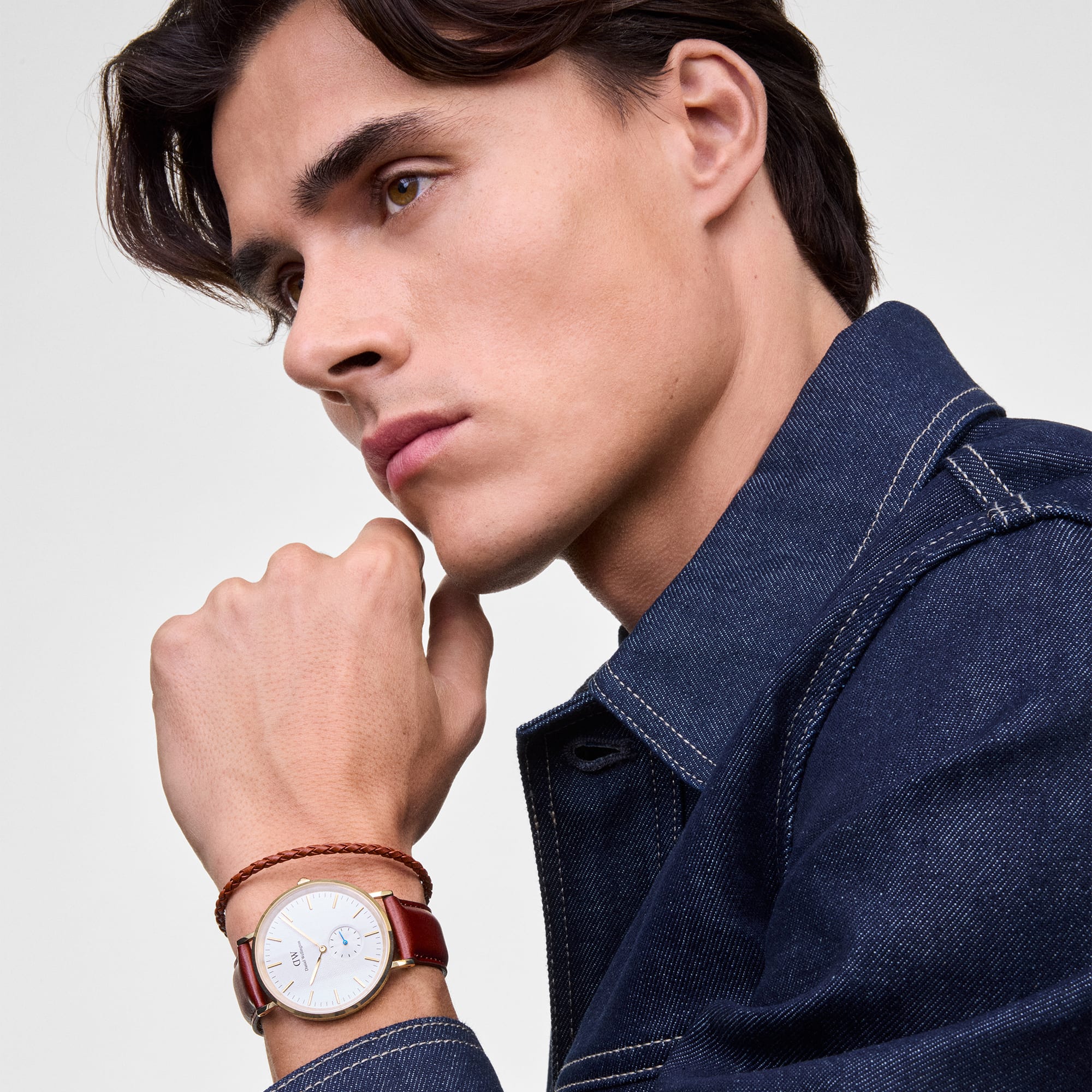 Daniel Wellington Daniel  Braided Leather Bracelet St Mawes 2.8 Gold