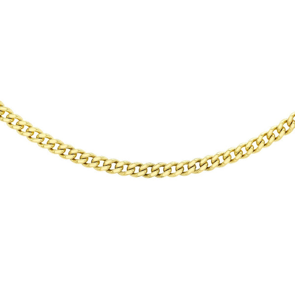 9ct Yellow Gold 25 Diamond Cut Curb Chain 60cm