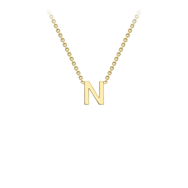 9ct Yellow Gold 'N' Initial Adjustable Letter Necklace 38/43cm