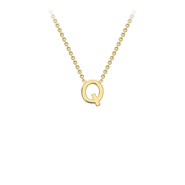 9ct Yellow Gold 'Q' Initial Adjustable Letter Necklace 38/43cm