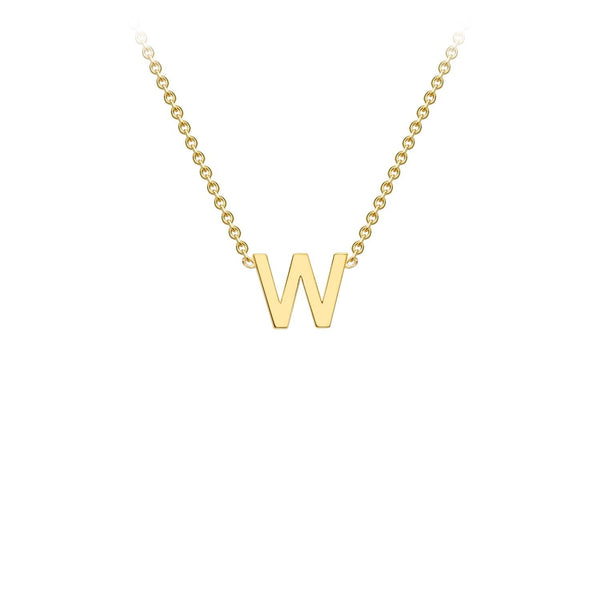 9ct Yellow Gold 'W' Initial Adjustable Letter Necklace 38/43cm