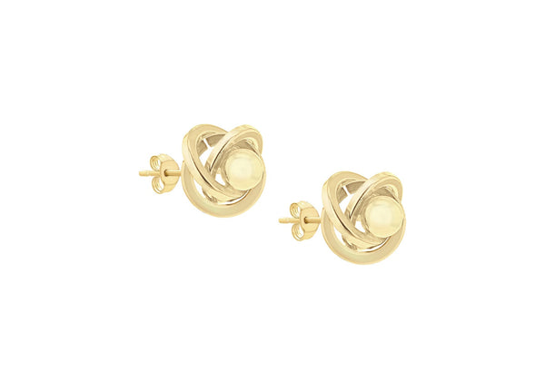 9ct Yellow Gold 5mm Knot Ball Stud Earrings