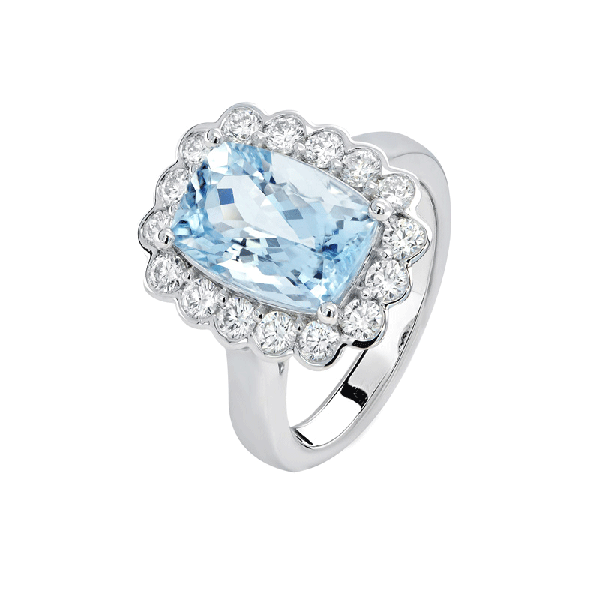 18ct Gold Aquamarine Rings