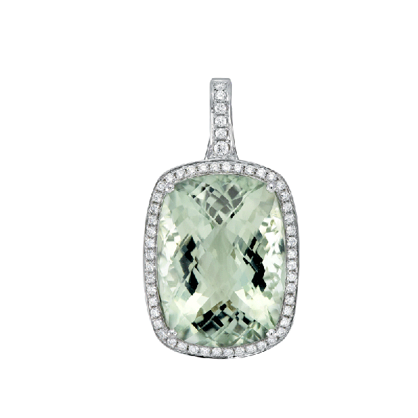 18ct Gold  Green Amethyst Pendants