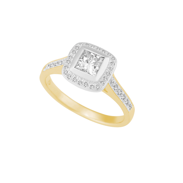 18ct Gold Halo Engagement Ring