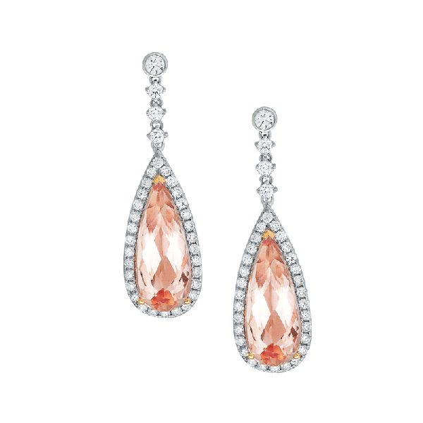 18ct Gold Morganite Earrings