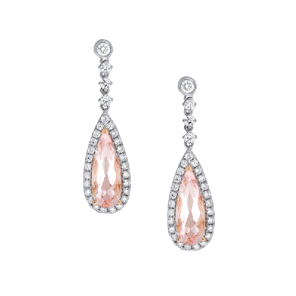 18ct Gold  Morganite  Earrings