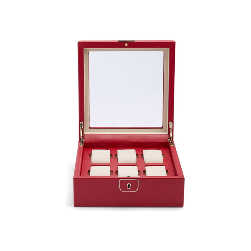 Wolf Palermo 6 Piece Watch Box Red