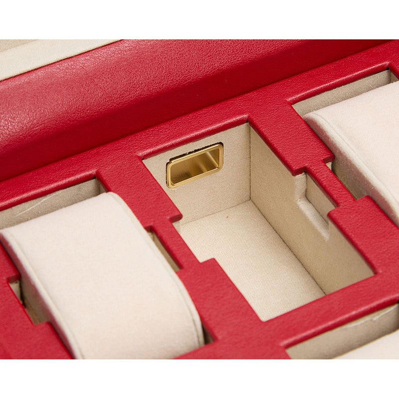 Wolf Palermo 6 Piece Watch Box Red