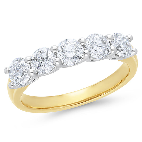 9ct White & Yellow Gold Lab Grown Diamond Ring