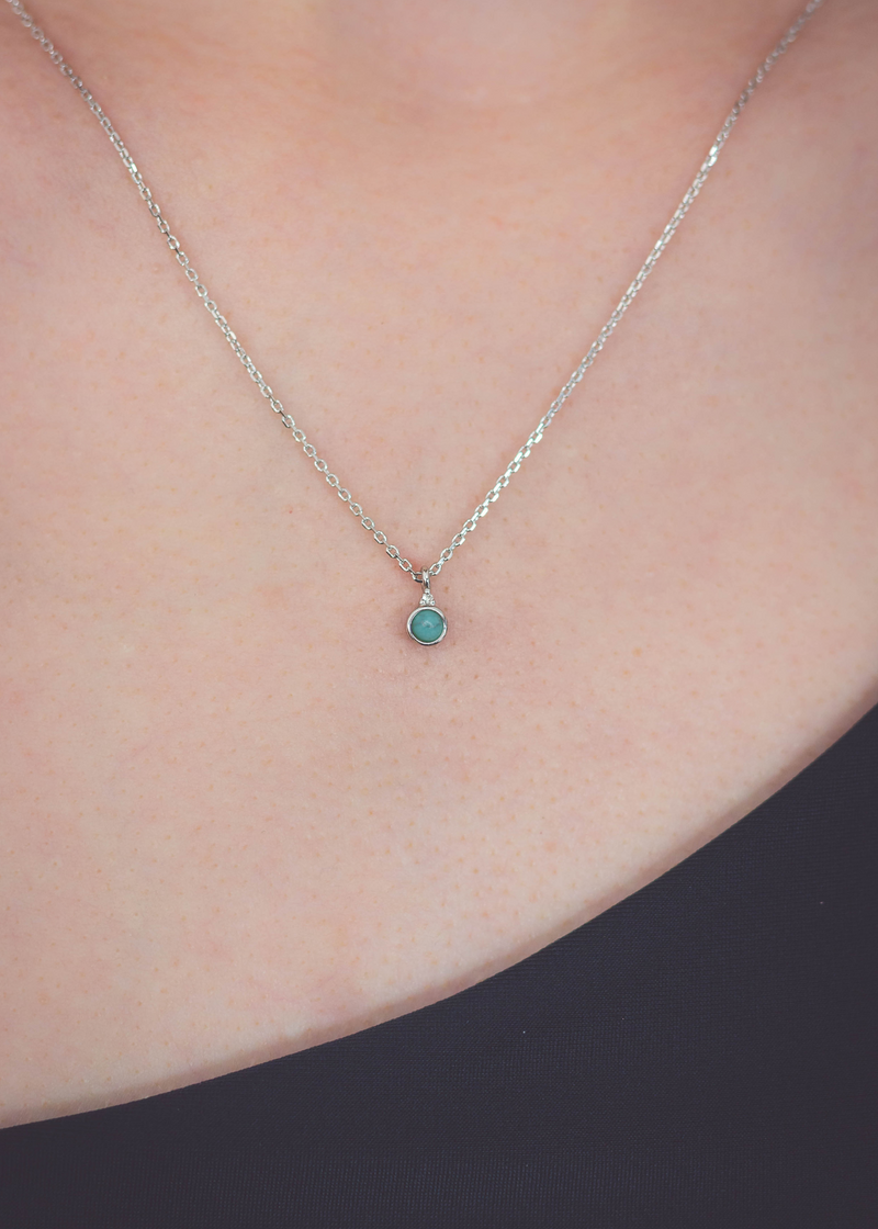 Diamonds by Georgini Natural Turquoise and Diamond December Pendant Silver