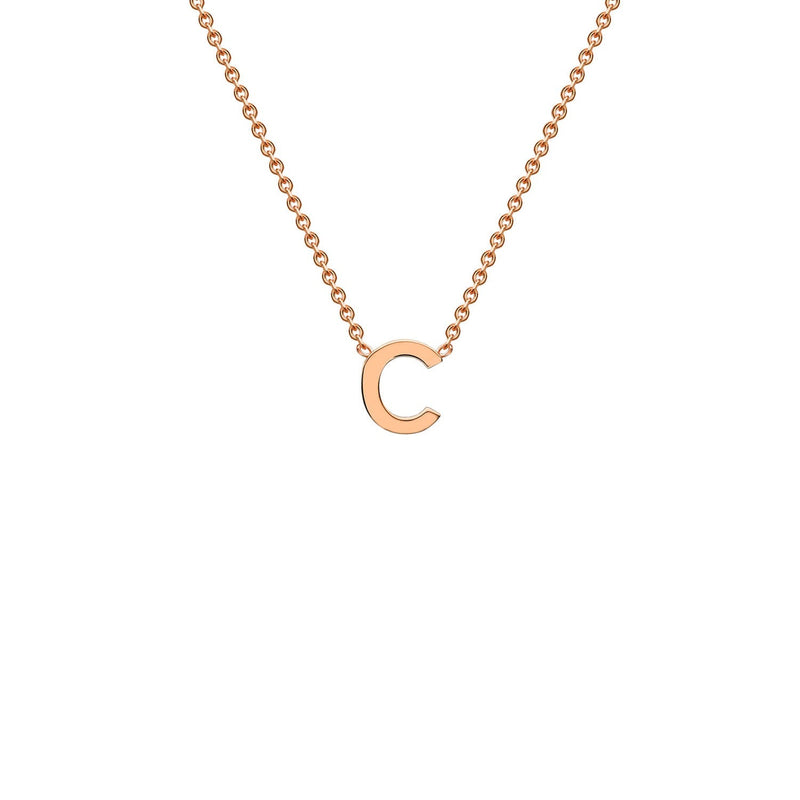 9ct Rose Gold 'C' Initial Adjustable Letter Necklace 38/43cm