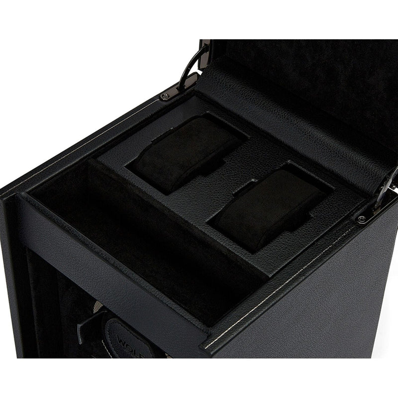 Wolf British Racing Single Watch Winder with Storage Black