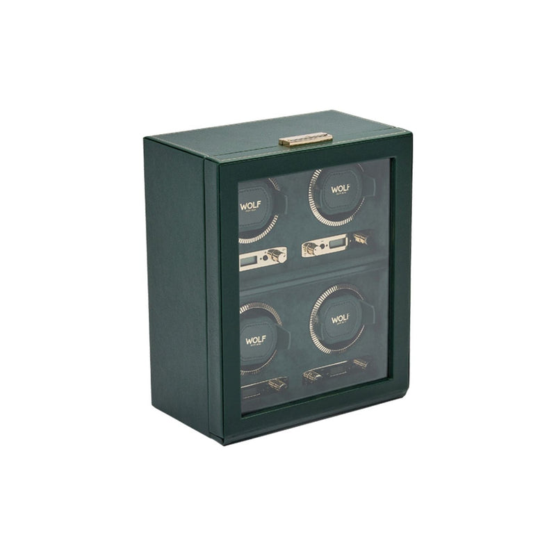 Wolf British Racing Green 4 Piece Watch Winder