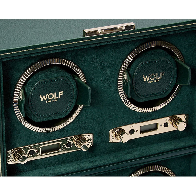 Wolf British Racing Green 4 Piece Watch Winder