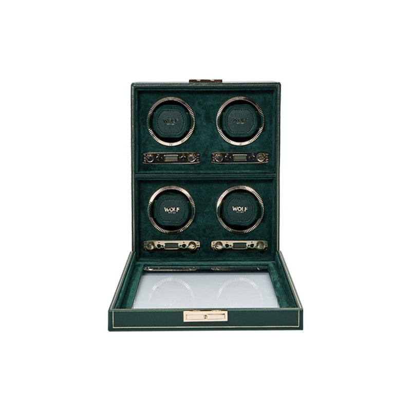 Wolf British Racing Green 4 Piece Watch Winder