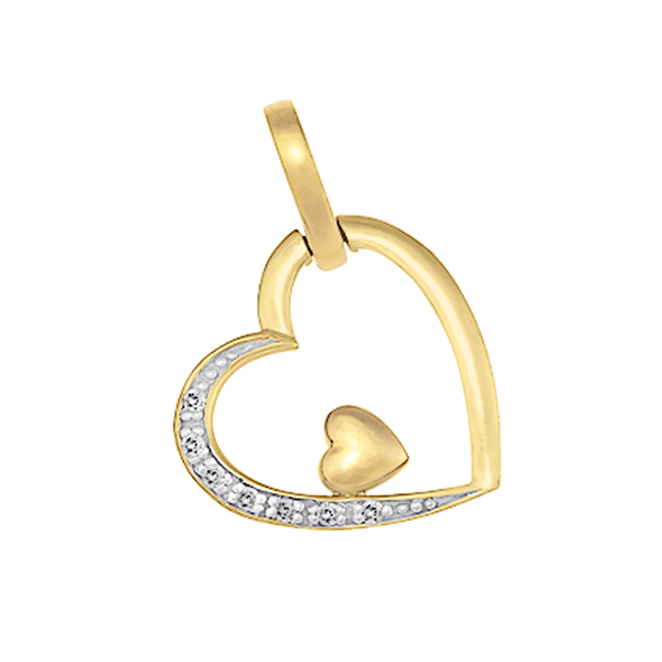 9ct Gold Double Heart Pendant