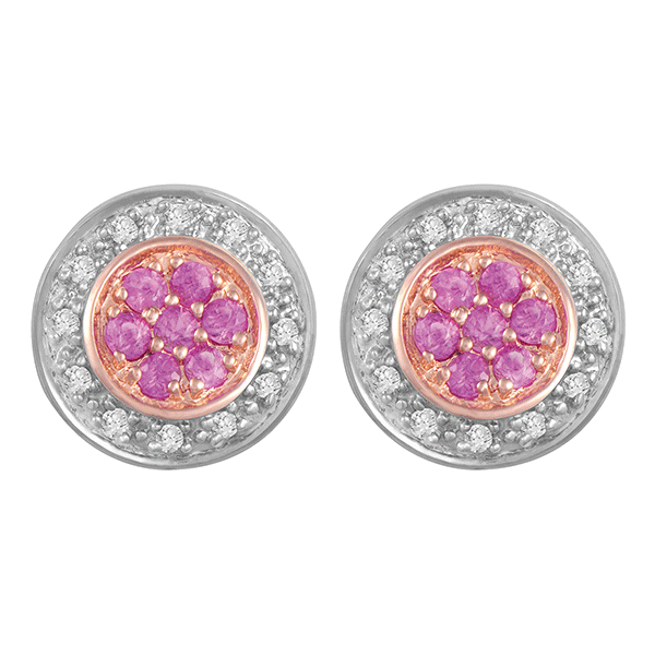 9ct Gold Pink Sapphire Dress Earring