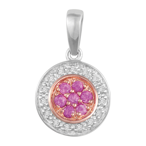 9ct Gold Pink Sapphire Dress Pendant