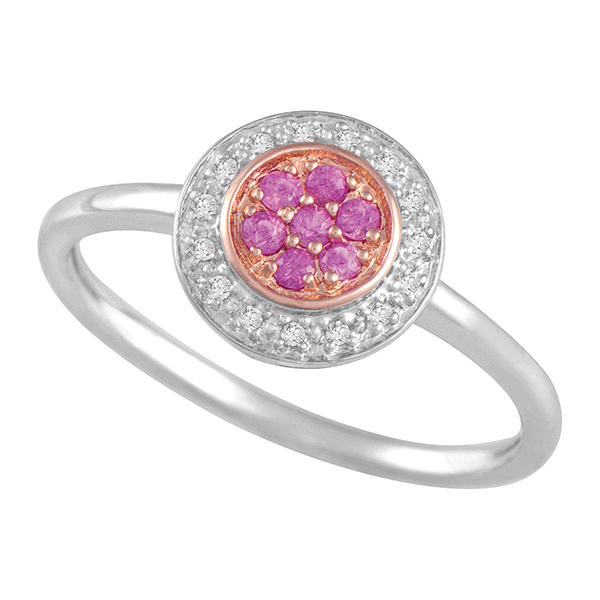 9ct Gold Pink Sapphire Dress Ring