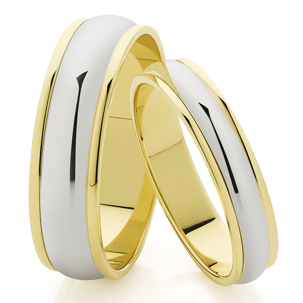 9ct & White Gold 6mm Polished Band