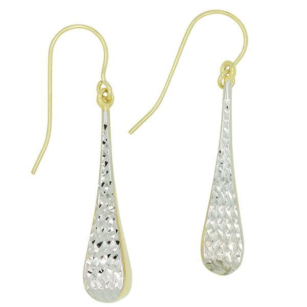 9ct and Silver Bonded Drop Earrings