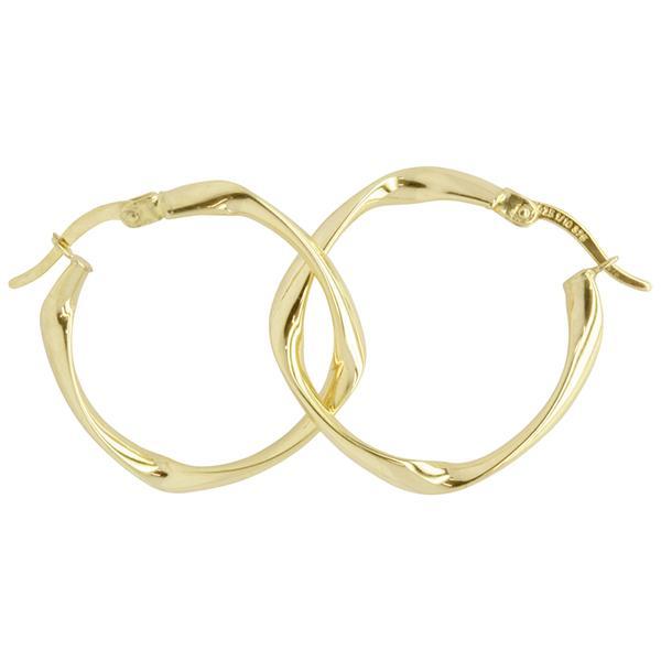 9ct and Silver Bonded Hoop Earrings