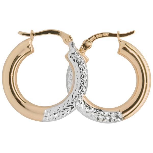 9ct and Silver Bonded Hoop Earrings
