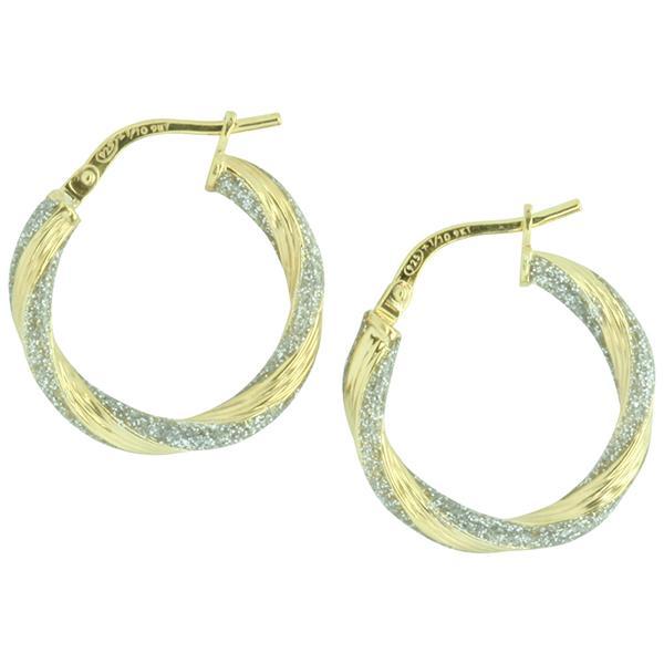 9ct and Silver Bonded Hoop Earrings