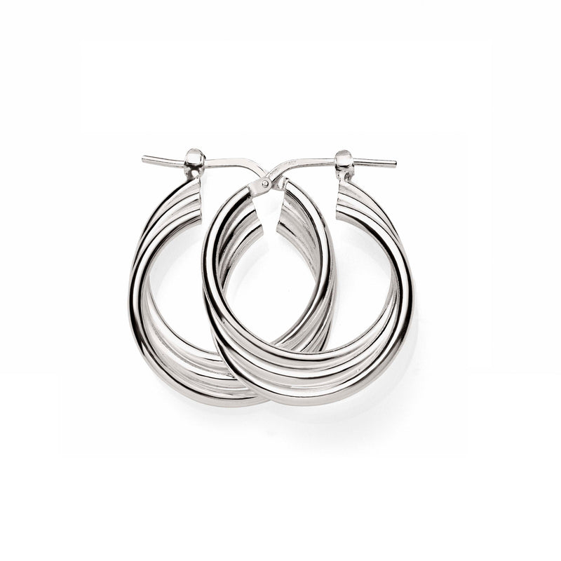 Sterling silver twist hoops 15mm