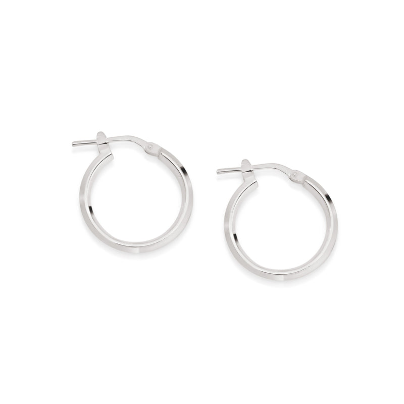 Silver knife edge hoops 15mm