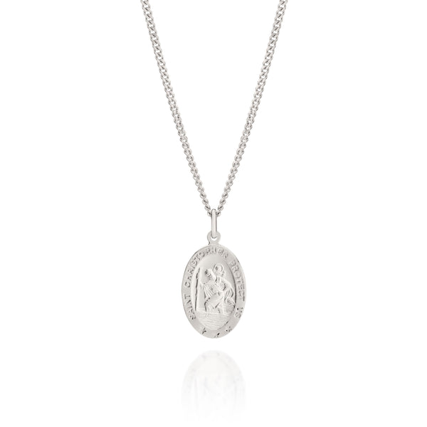 Silver 22mm St Christopher pendant