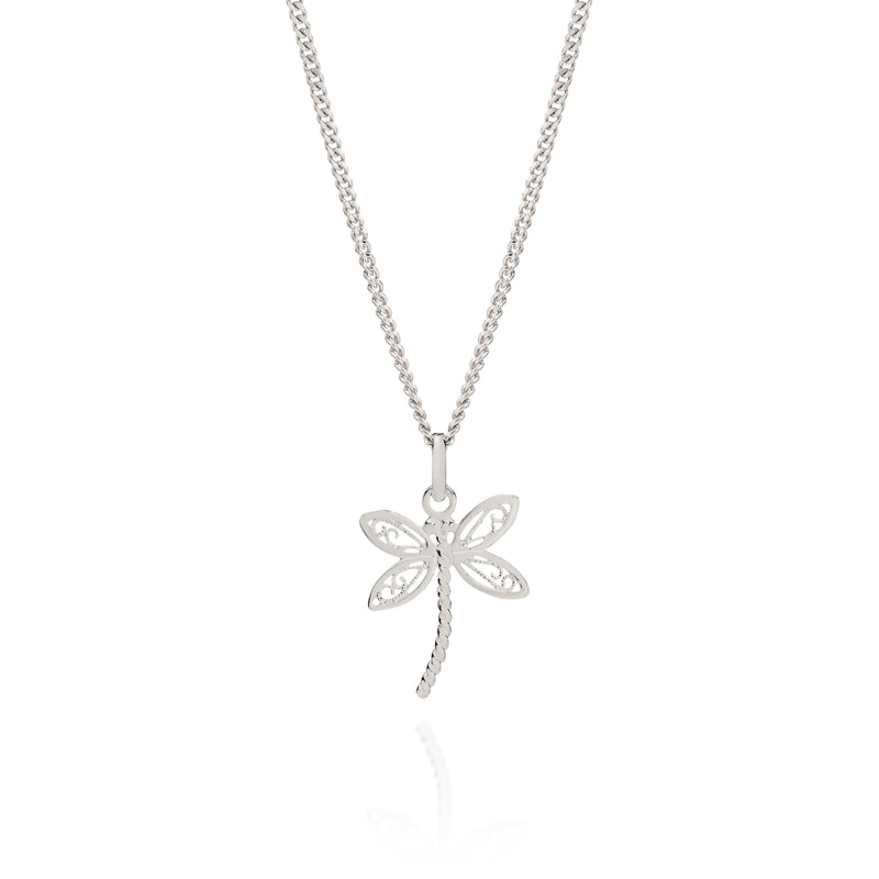 Silver dragonfly pendant