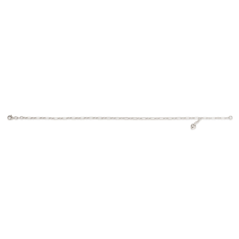 Silver belcher figaro heart anklet