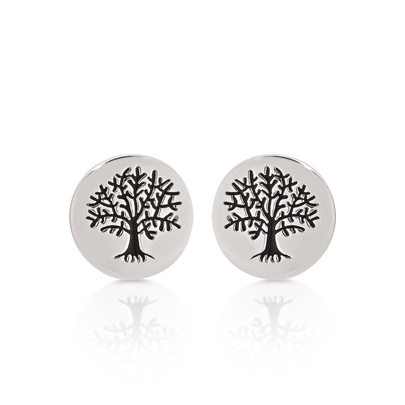 Silver tree of life studs