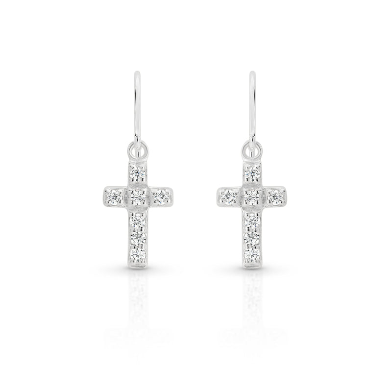 Silver cubic zirconia createdoss earrings