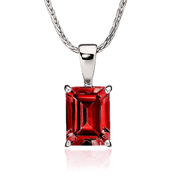 Silver garnet pendant