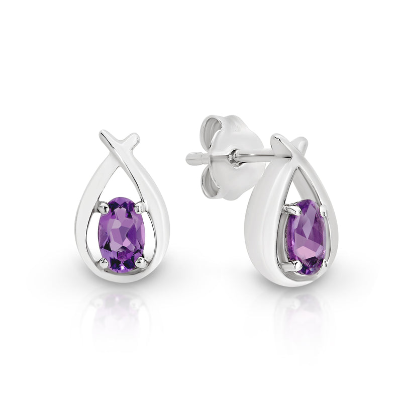 Silver amethyst earrings