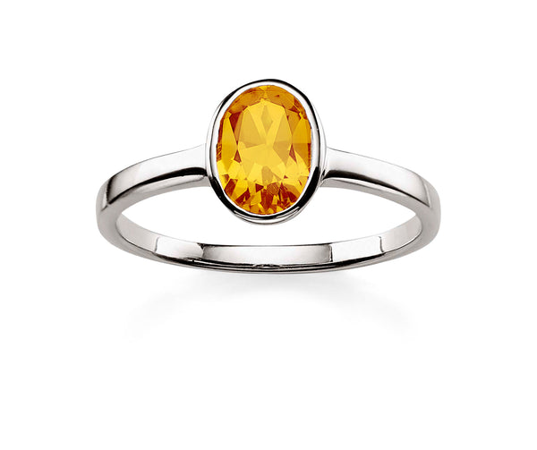 Silver citrine ring