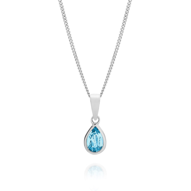 Silver blue topaz pendant