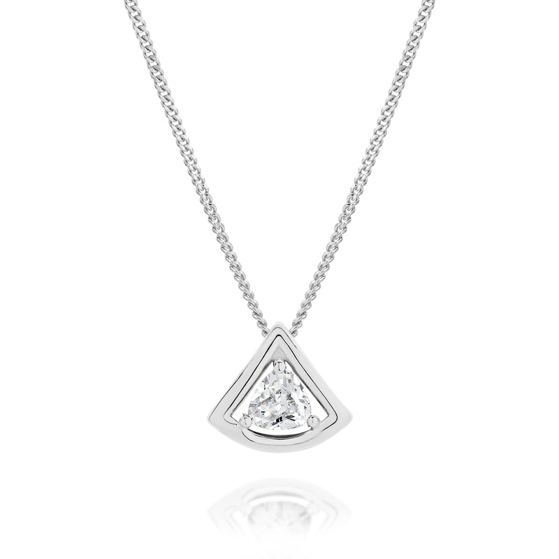 Silver cubic zirconia pendant