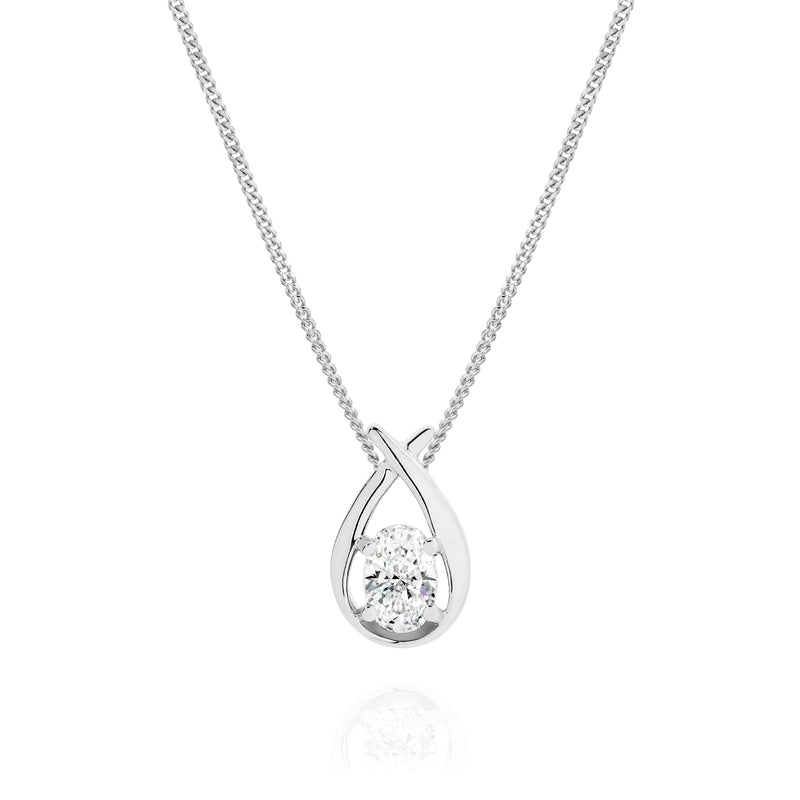 Silver cubic zirconia pendant