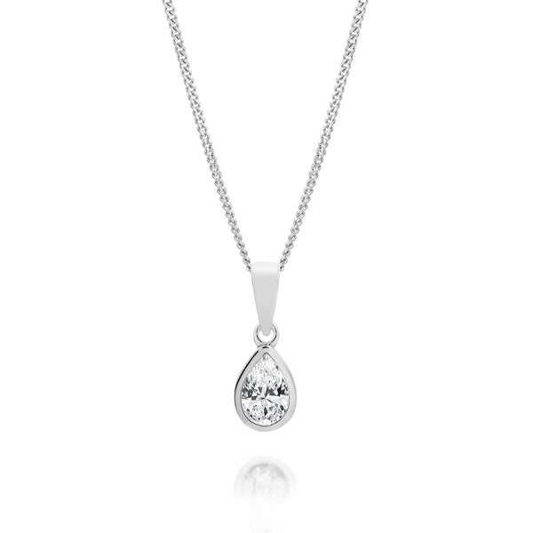 Silver cubic zirconia pendant