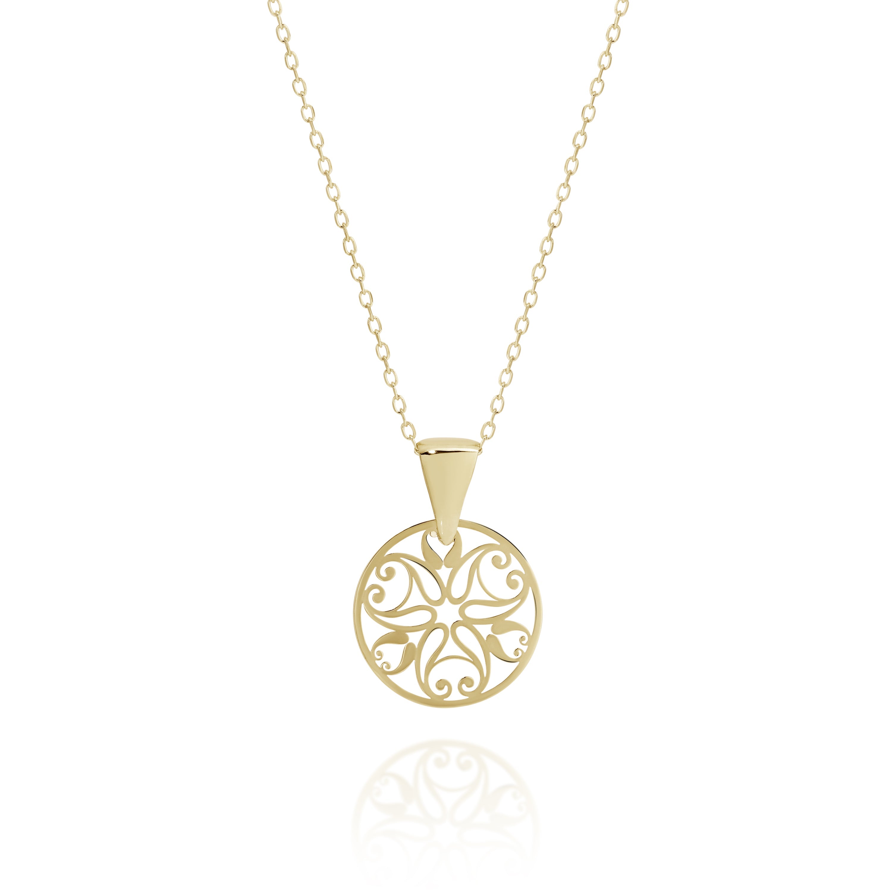 9ct gold filigree necklace 42cm