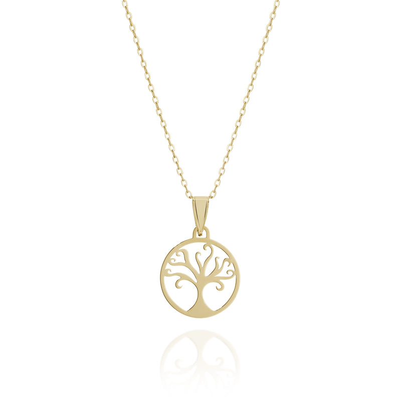 9ct gold tree of life necklace 42cm