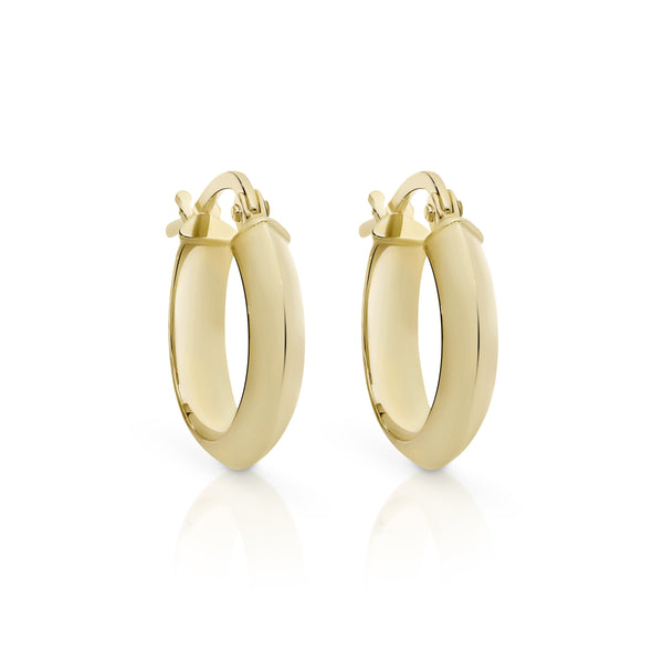 9ct gold half round hoops 10mm