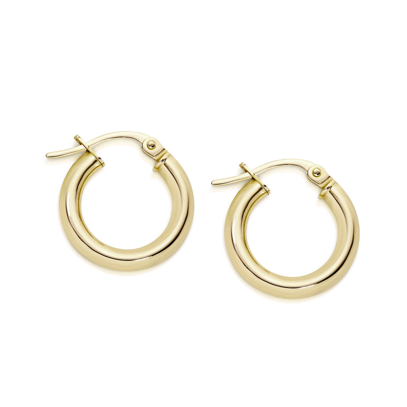 9ct gold polished hoops 10mm