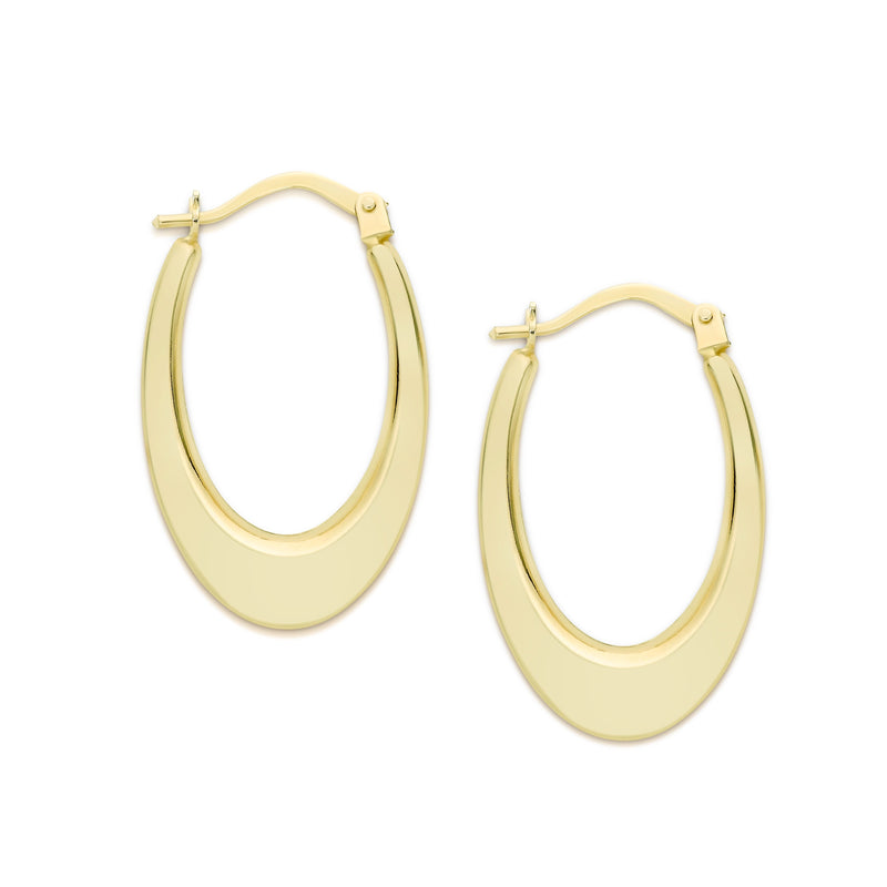 9ct gold oval hoops 12x17mm