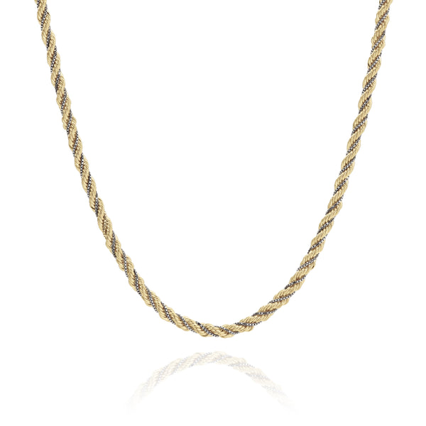 9ct 2 tone rope necklace