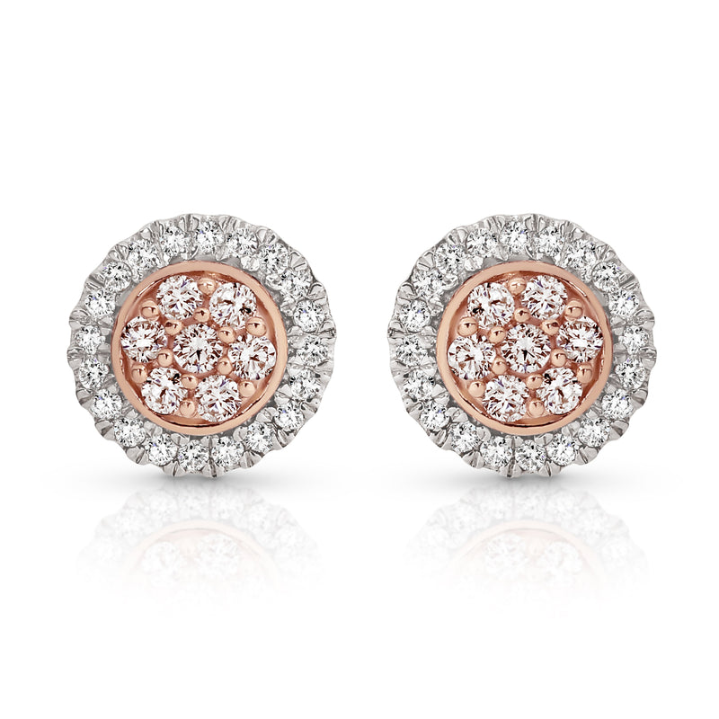 9ct white gold 0.25ct Australian pink diamond earrings